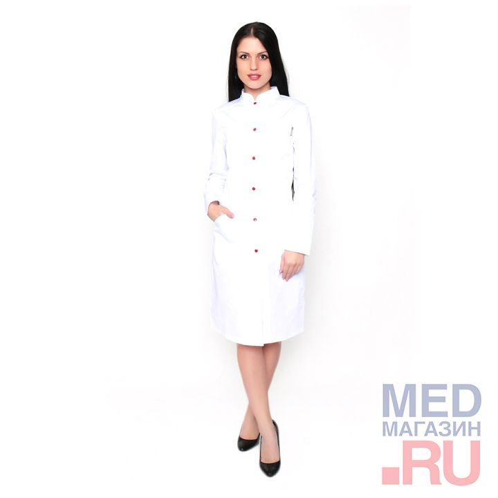 Халат медицинский женский М-013 купить в «Мед-Магазин.ру». Сертификаты,  доставка, сеть магазинов.