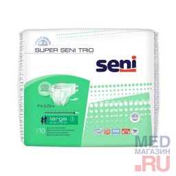 Подгузники SUPER SENI TRIO для взрослых, Large, 10шт/уп