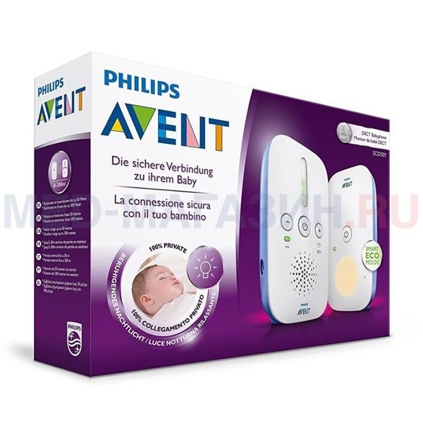 Радионяня для присмотра за новорожденным Philips Avent SCD 501/100