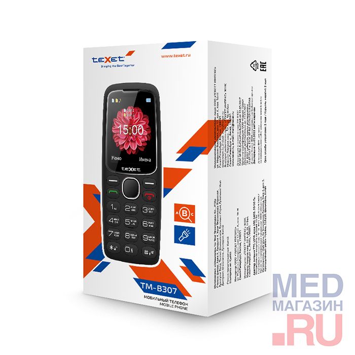 Мобильный телефон teXet TM-b307, черный
