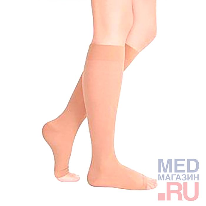 ID-210T(полупрозрачные) Гольфы медицинские компрессионные"LUOMMA IDEALISTA"(2 класс, открытый носок)