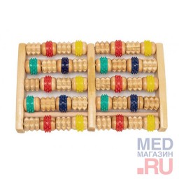 Массажер деревянный с резиновыми роликами KZ 0484 Массажер деревянный с резиновыми роликами KZ 0484