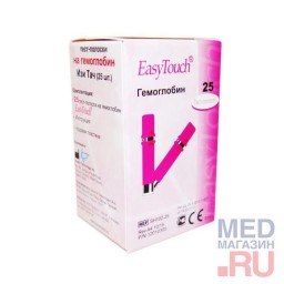 Тест-полоски на гемоглобин EasyTouch (ИзиТач), 25 шт.