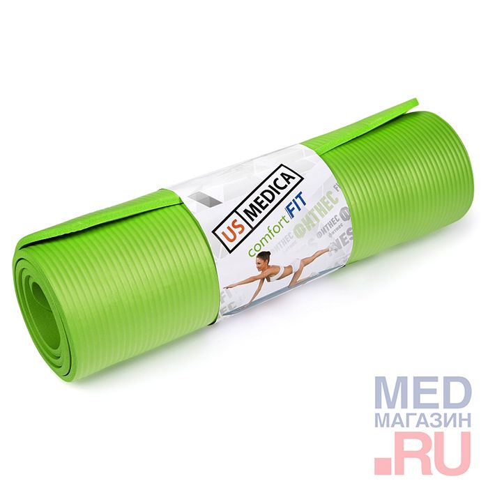 Спортивный коврик US Medica Comfort Fit салатовый