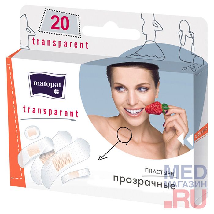 Пластырь Matopat Transparent, 20 шт.