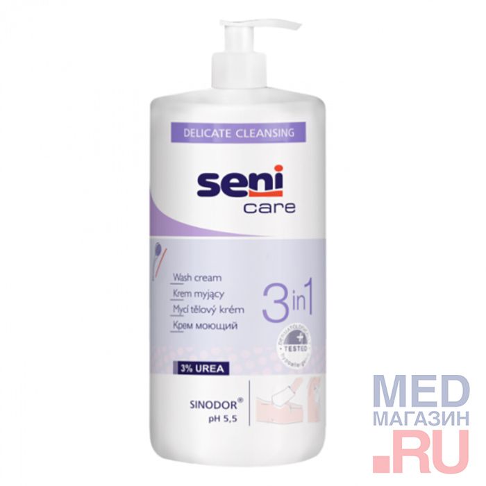 Крем моющий 3в1 Seni Care, 1 л