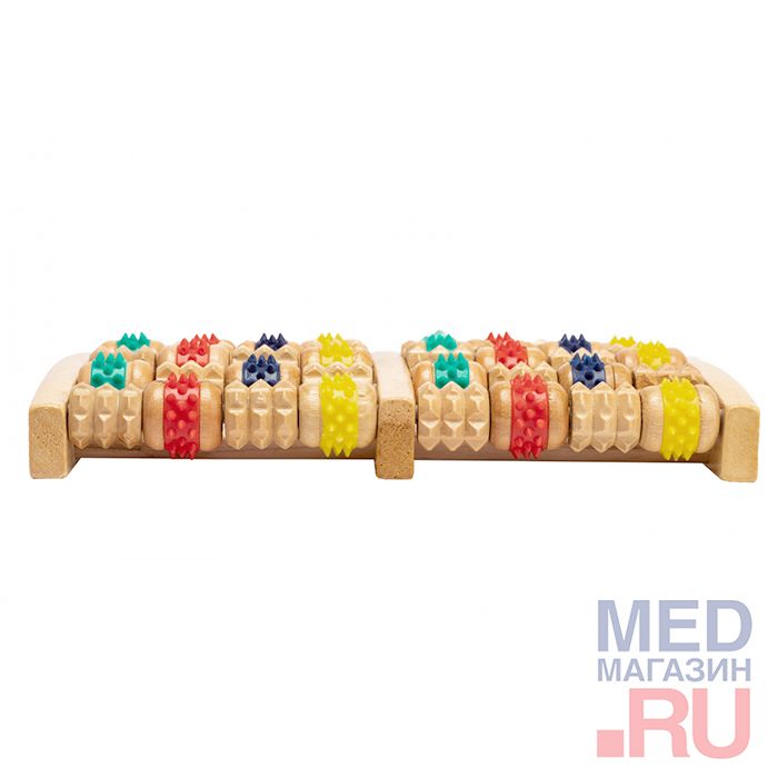 Массажер деревянный с резиновыми роликами KZ 0484