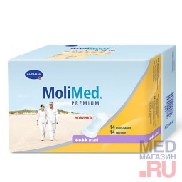 Прокладки женские Hartmann "MoliМed Premium" Maxi (14шт.) Прокладки женские Hartmann "MoliМed Premium" Maxi (14шт.)