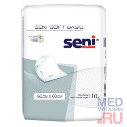Пеленки SENI SOFT BASIC одноразовые, 60x60 см,10 шт/уп Пеленки SENI SOFT BASIC одноразовые, 60x60 см,10 шт/уп